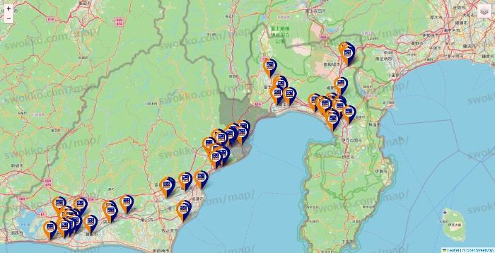 静岡県のハローストレージの店舗地図