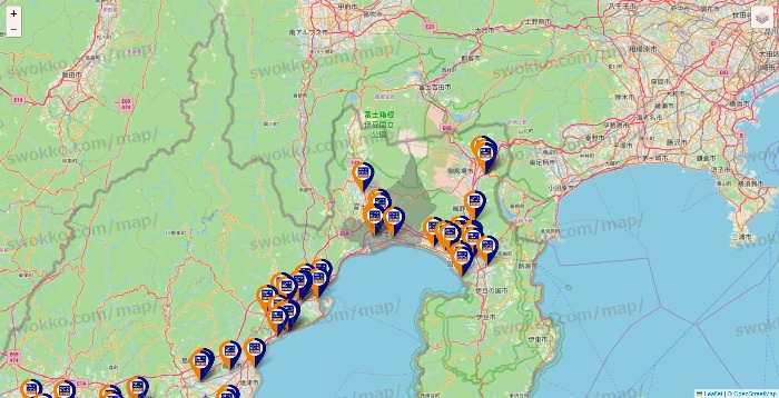 静岡県のハローストレージの店舗地図