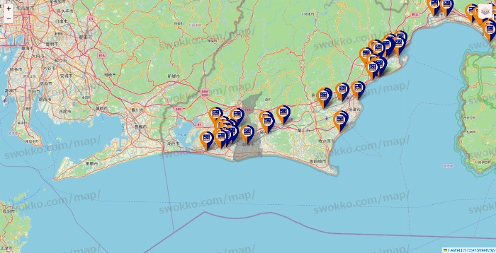 静岡県のハローストレージの店舗地図