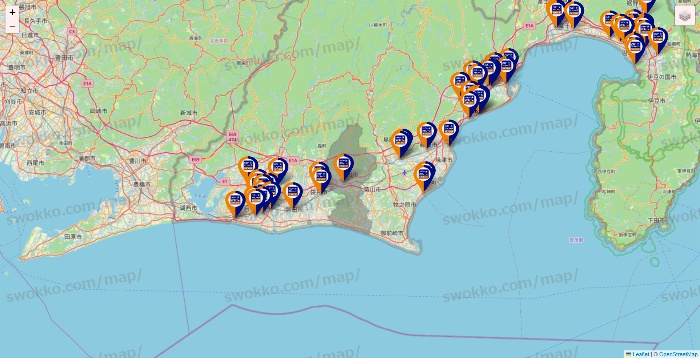 静岡県のハローストレージの店舗地図