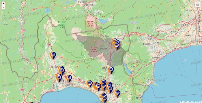 静岡県のハローストレージの店舗地図