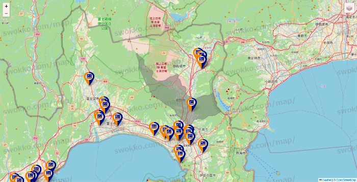 静岡県のハローストレージの店舗地図