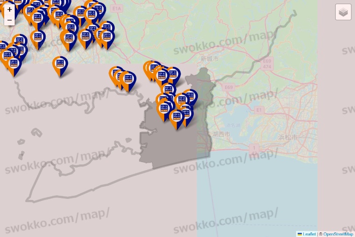 愛知県のハローストレージの店舗地図