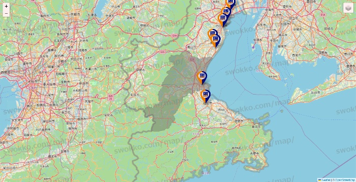 三重県のハローストレージの店舗地図