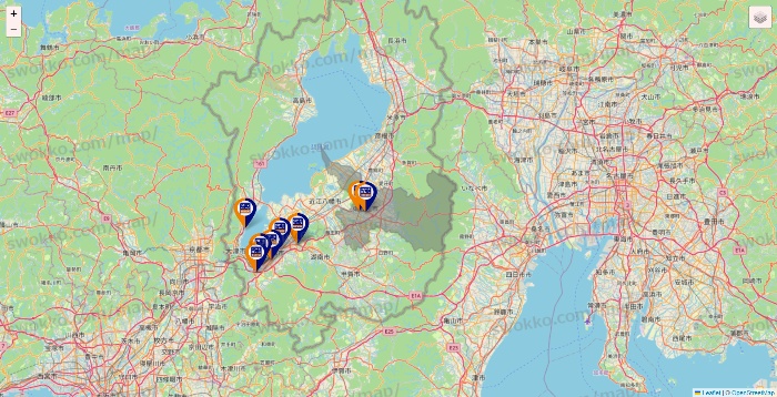 滋賀県のハローストレージの店舗地図