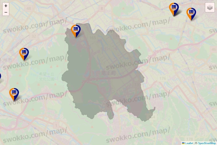 滋賀県のハローストレージの店舗地図