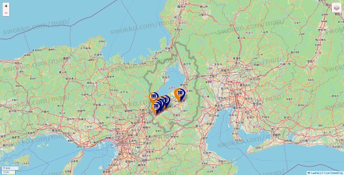 滋賀県のハローストレージの店舗地図