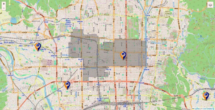 京都府のハローストレージの店舗地図