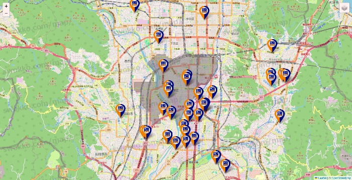 京都府のハローストレージの店舗地図