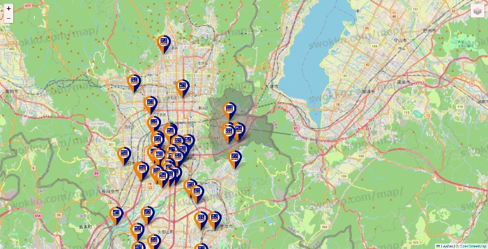京都府のハローストレージの店舗地図