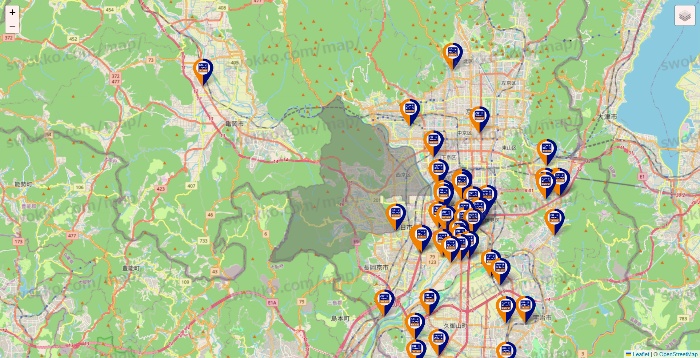 京都府のハローストレージの店舗地図