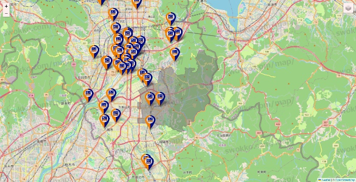 京都府のハローストレージの店舗地図
