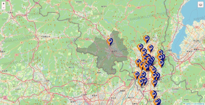 京都府のハローストレージの店舗地図