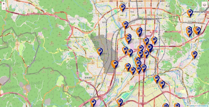京都府のハローストレージの店舗地図