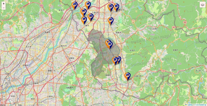 京都府のハローストレージの店舗地図