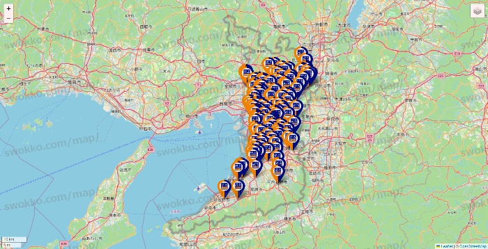 大阪府のハローストレージの店舗地図
