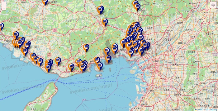 兵庫県のハローストレージの店舗地図