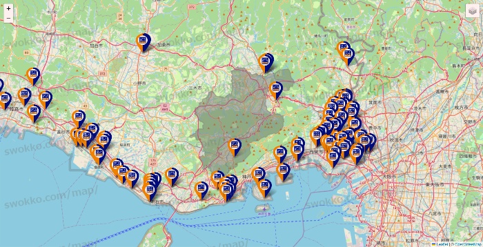 兵庫県のハローストレージの店舗地図