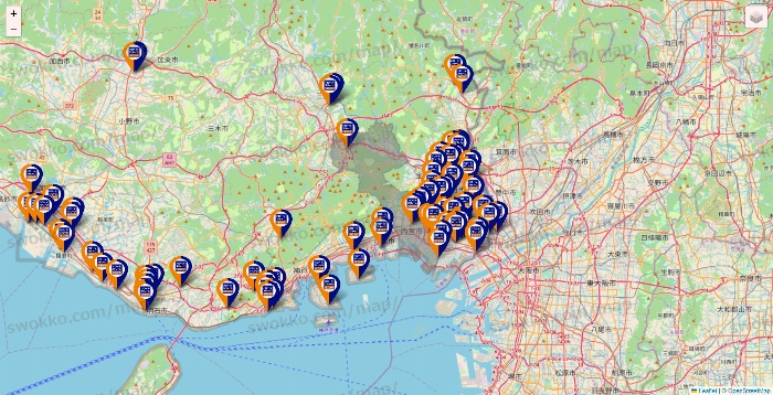兵庫県のハローストレージの店舗地図