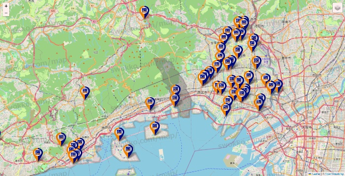兵庫県のハローストレージの店舗地図