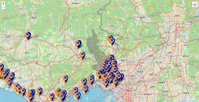 兵庫県のハローストレージの店舗地図