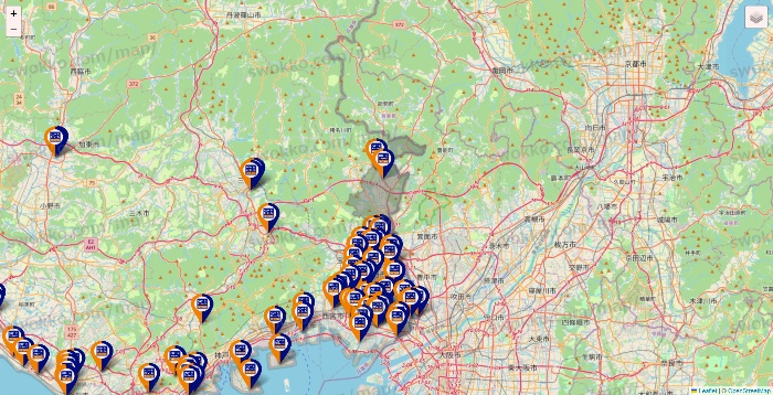 兵庫県のハローストレージの店舗地図
