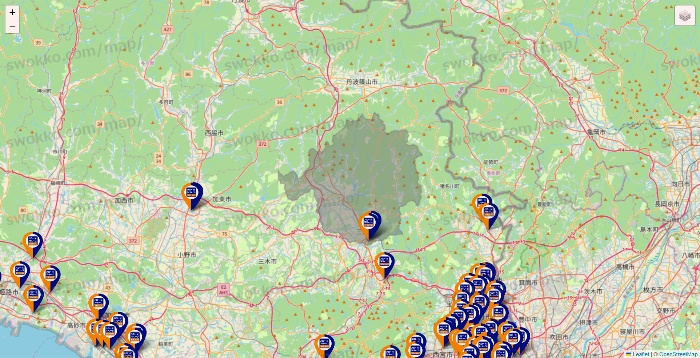 兵庫県のハローストレージの店舗地図