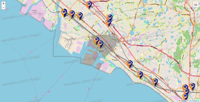 兵庫県のハローストレージの店舗地図