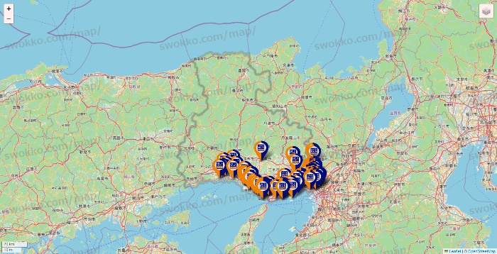 兵庫県のハローストレージの店舗地図