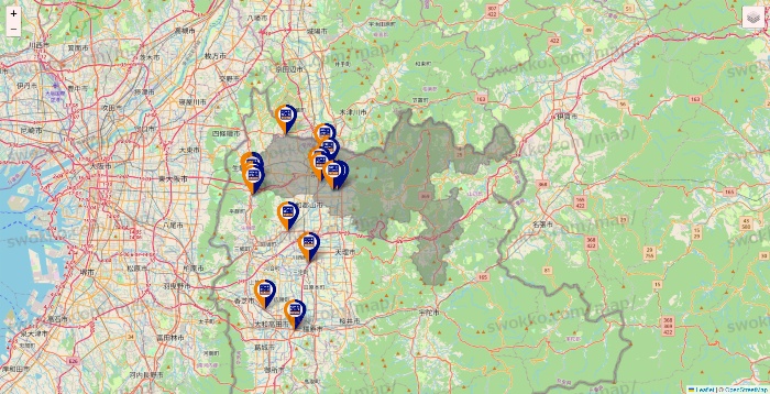 奈良県のハローストレージの店舗地図