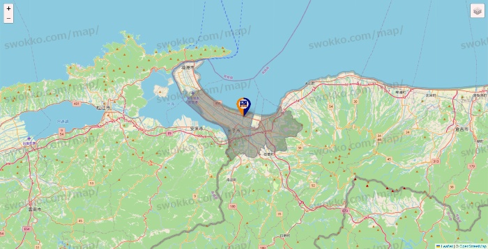 鳥取県のハローストレージの店舗地図
