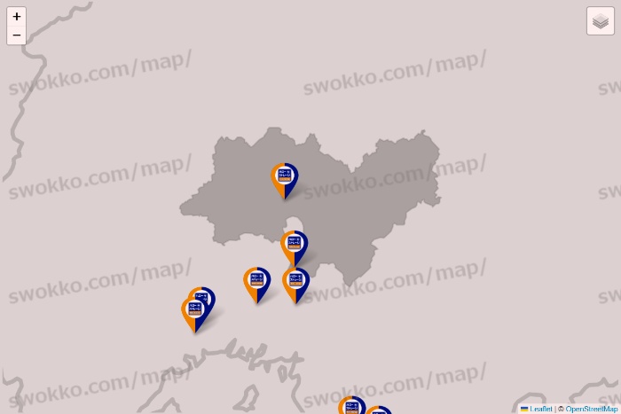 広島県のハローストレージの店舗地図