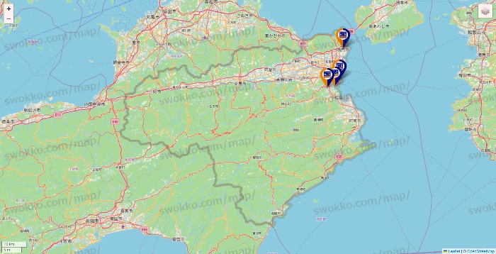 徳島県のハローストレージの店舗地図