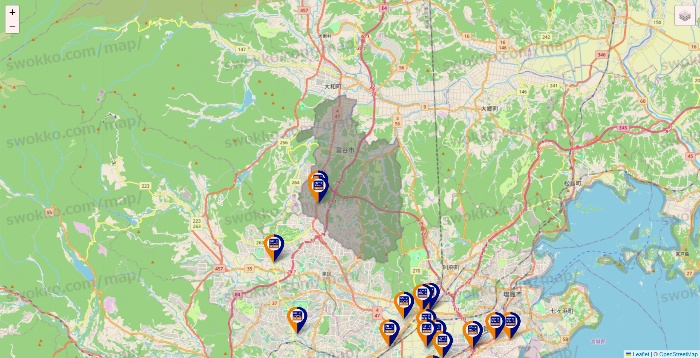 宮城県のハローストレージの店舗地図
