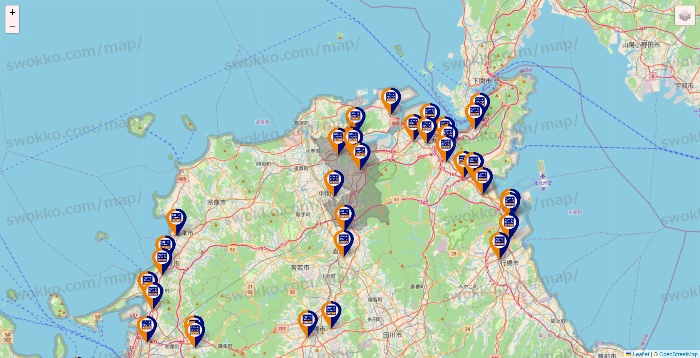 福岡県のハローストレージの店舗地図