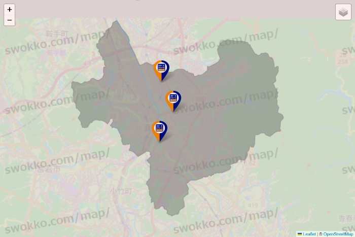 福岡県のハローストレージの店舗地図