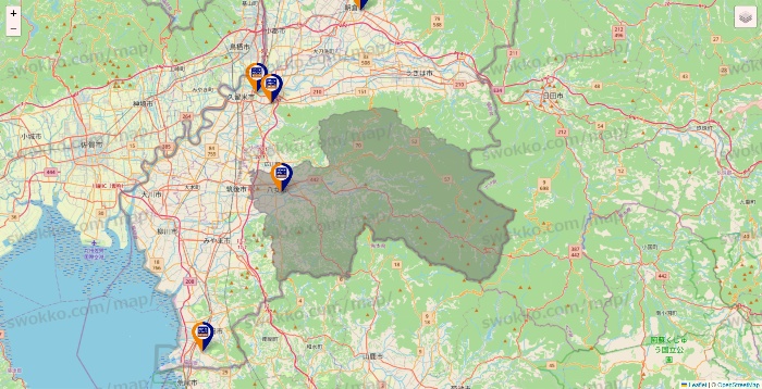 福岡県のハローストレージの店舗地図