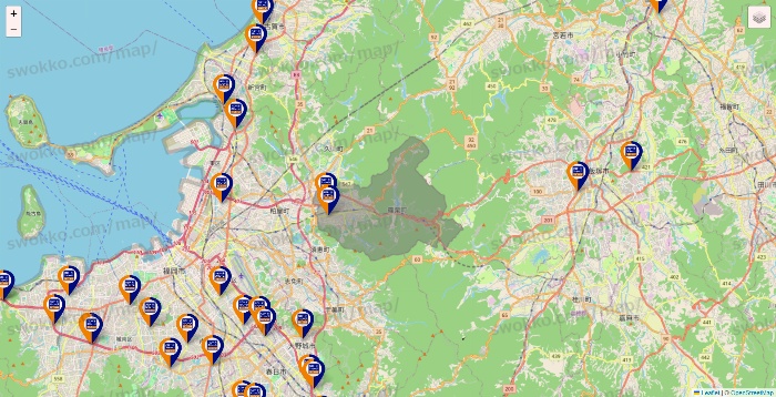 福岡県のハローストレージの店舗地図