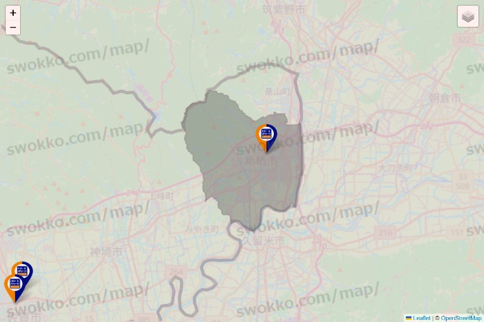 佐賀県のハローストレージの店舗地図
