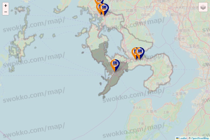 長崎県のハローストレージの店舗地図