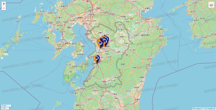 熊本県のハローストレージの店舗地図