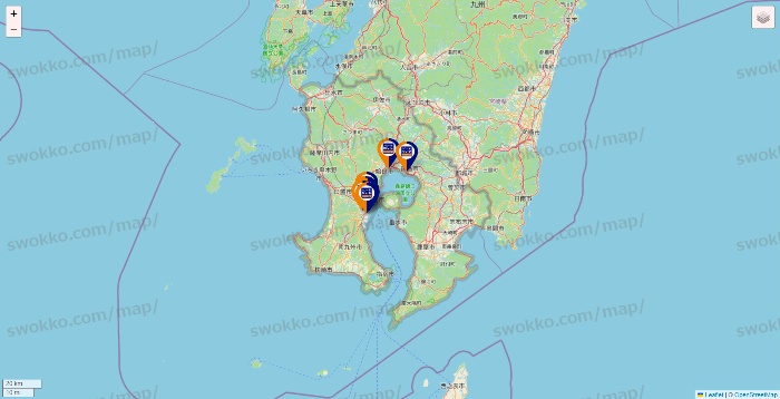 鹿児島県のハローストレージの店舗地図