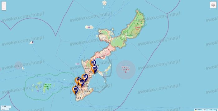 沖縄県のハローストレージの店舗地図