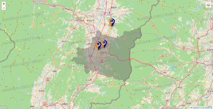 山形県のハローストレージの店舗地図