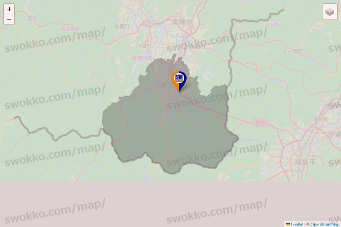 山形県のハローストレージの店舗地図