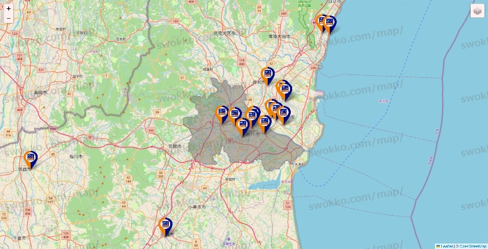 茨城県のハローストレージの店舗地図