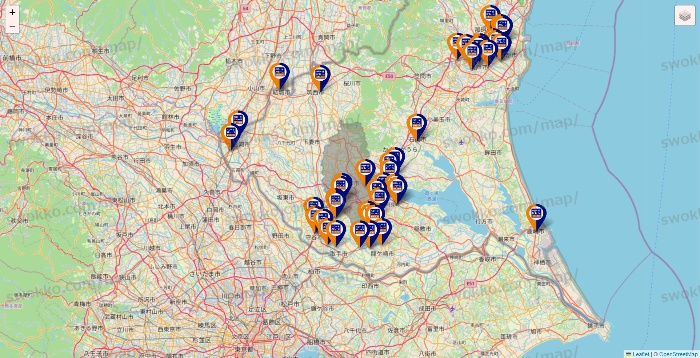 茨城県のハローストレージの店舗地図