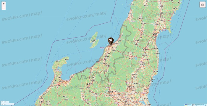 新潟県の星乃珈琲の店舗地図
