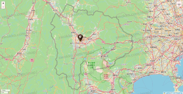 山梨県の星乃珈琲の店舗地図