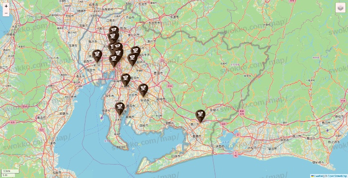 愛知県の星乃珈琲の店舗地図